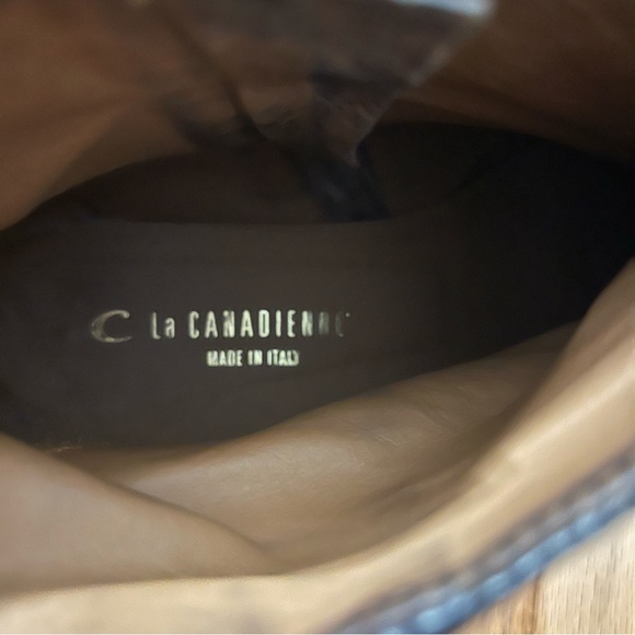 La Canadienne Leather Crock Print Ankle Boots. Dark Brown size 38 (7-1/2) - Picture 9 of 9